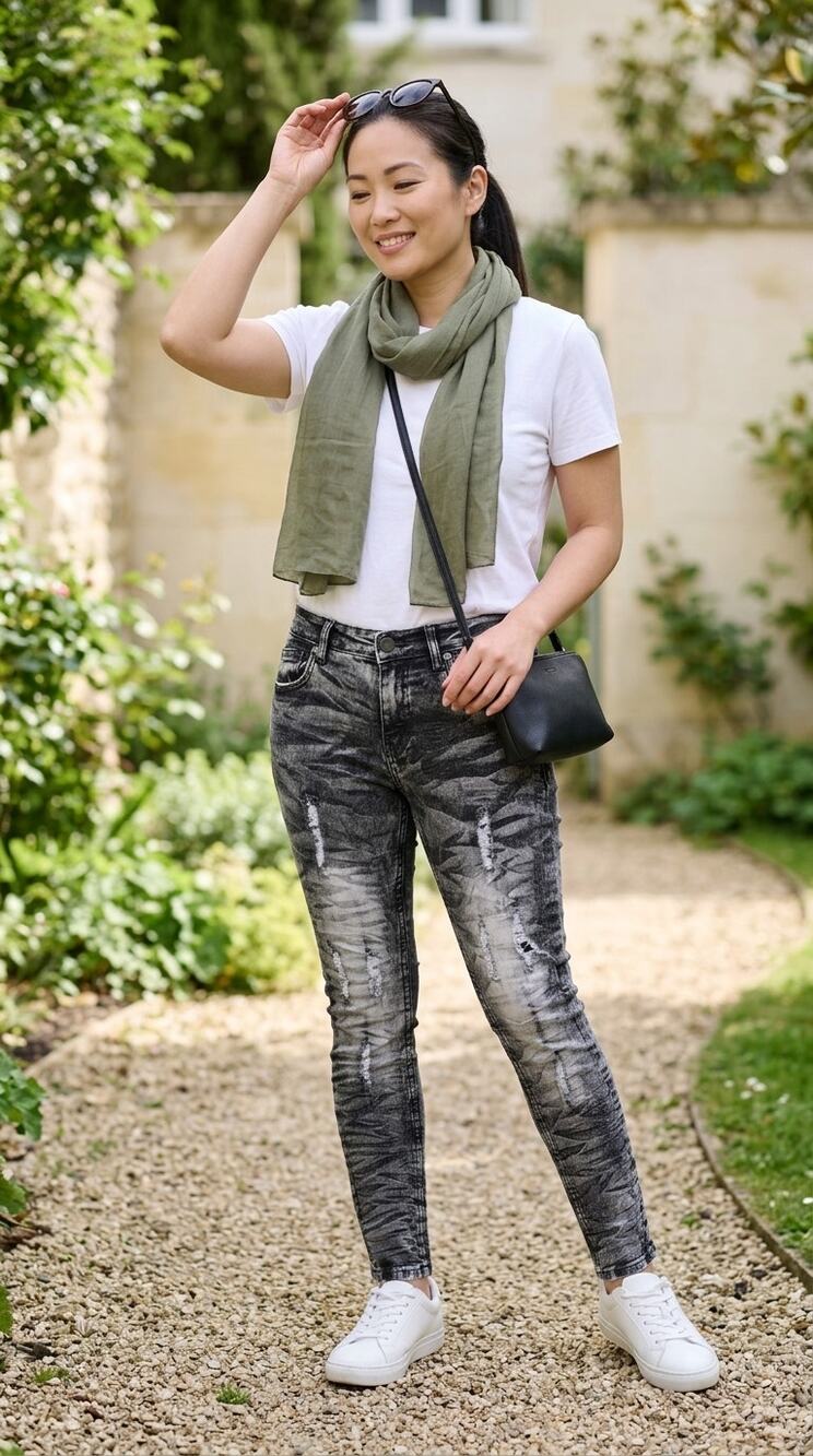Evolution in Design Distressed Acid Wash Slim Fit Skinny Jeans Size 14